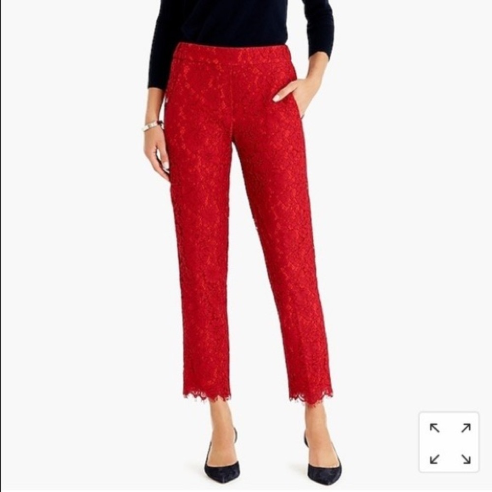 J. Crew Red Lace Easy Pant 💃🏻